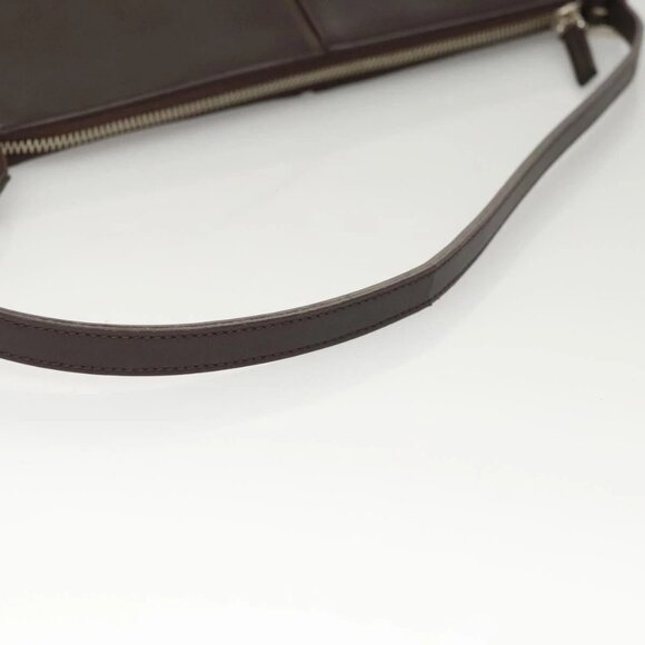 BURBERRY Shoulder Bag Leather Brown Silver Auth - Picture 7 of 16